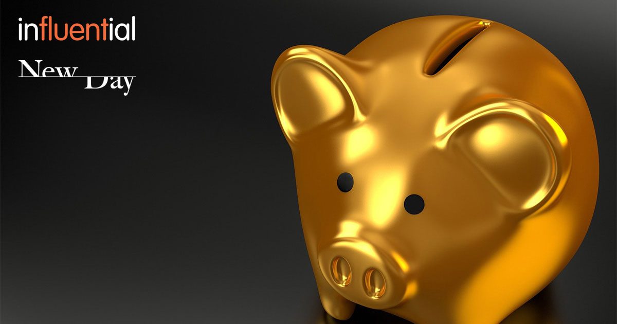 Influential NewDay .net development open banking solution wins quality award - illustrated by golden piggy bank