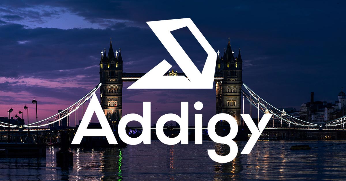 Addigy logo over image of London - Take the first Addigy training in the UK & Europe