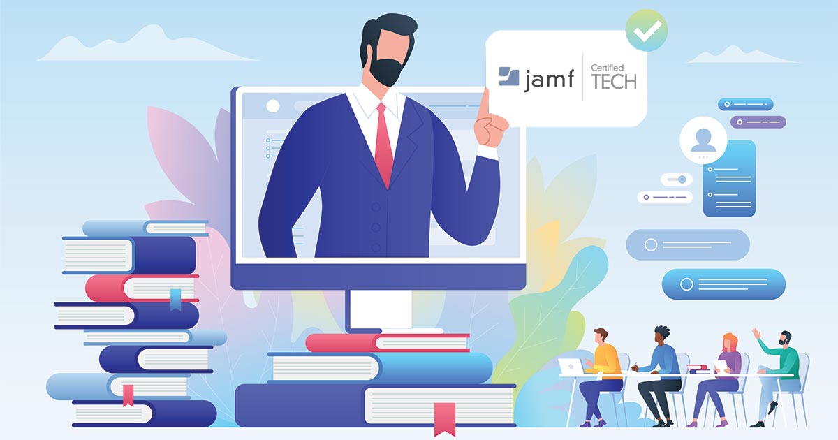 Jamf Pro remote courses represented by online learning graphic