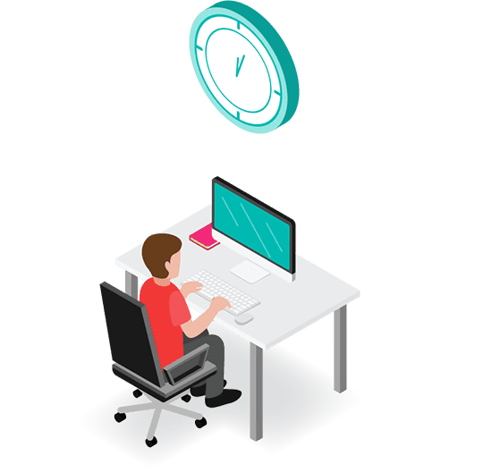 A business user using an enterprise web portal