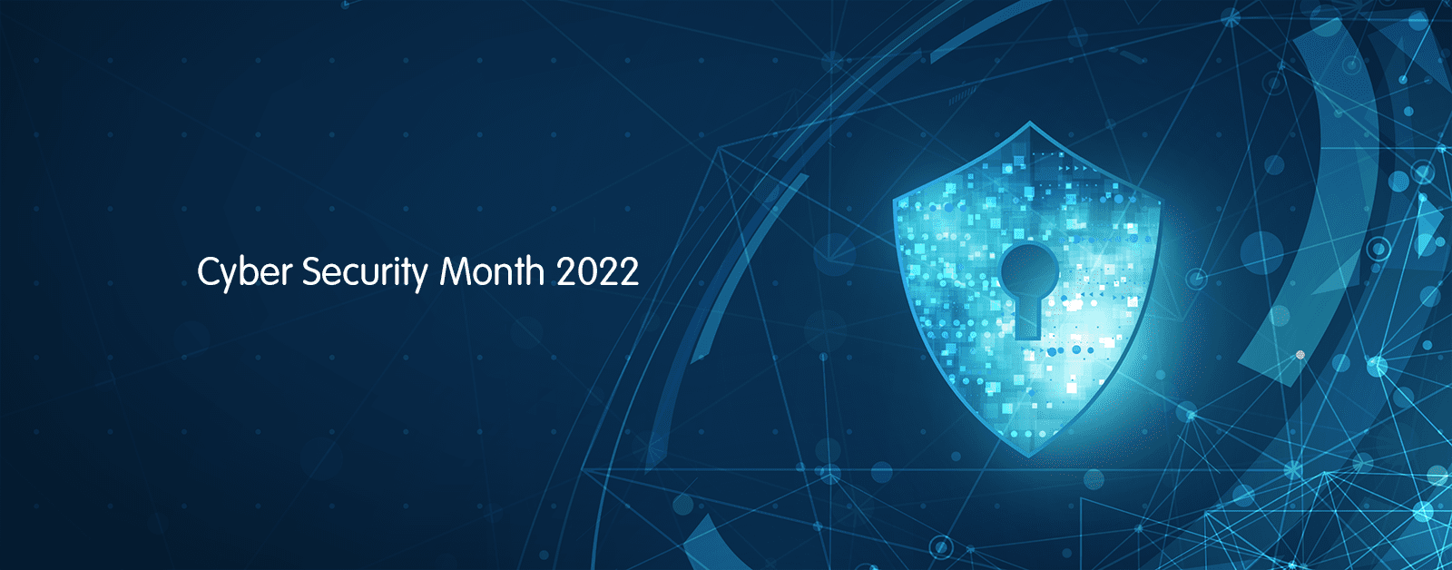 A graphic of a digital lock representing cyber security month