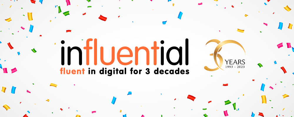Influential 30th company anniversary banner