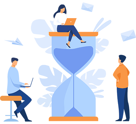 Business person using customer service solutions created with web portal development