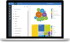 IBM Cognos Analytics on a laptop