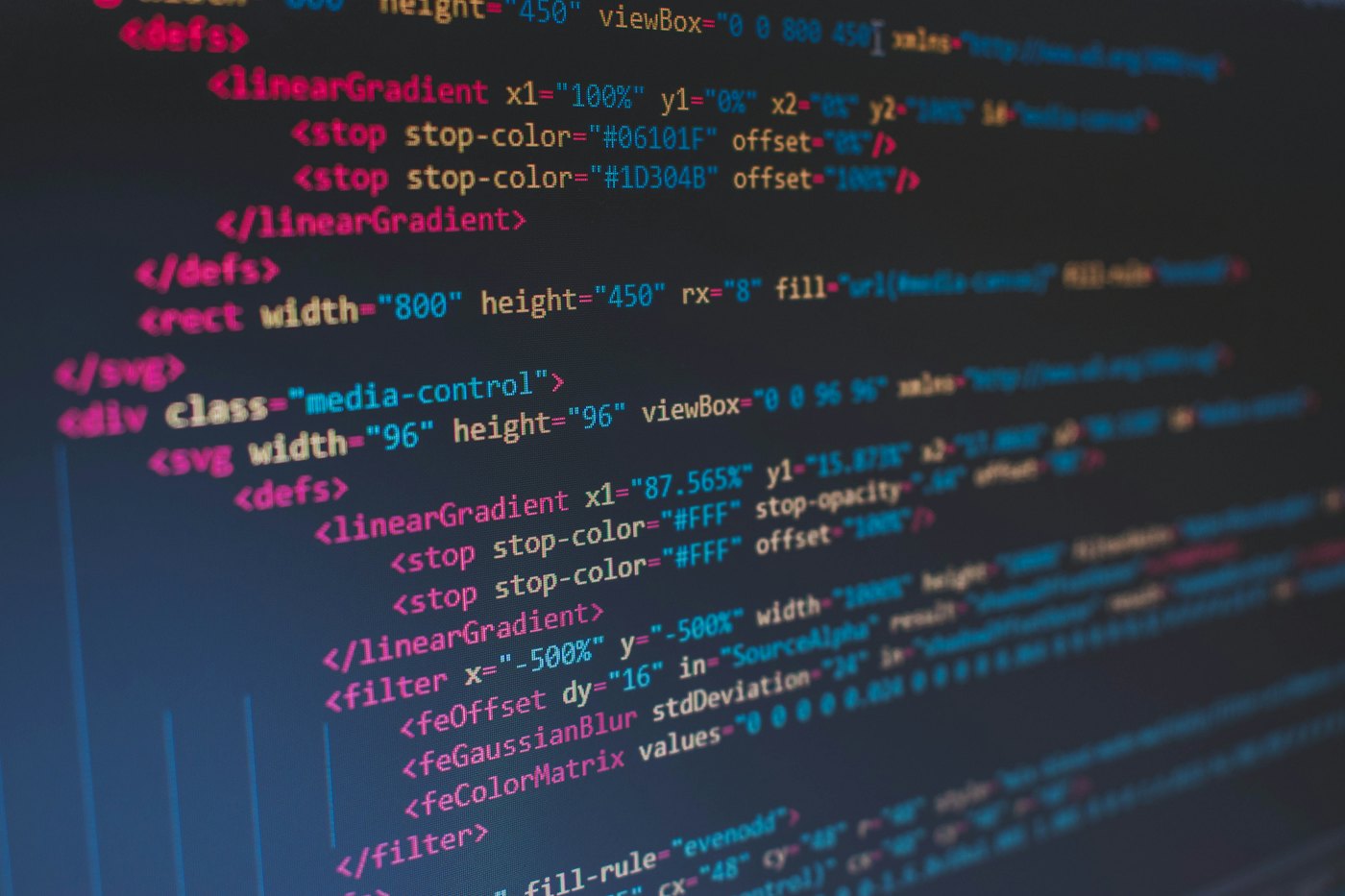 API platform development — code on screen